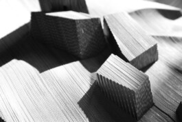 Physical model of a Lighthouse fragment made from laser-cut black corrugated cardboard
