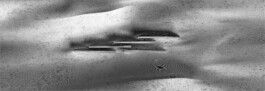 Top view of parallel concrete walls arranged across the Dead Dunes of the Curonian Spit.