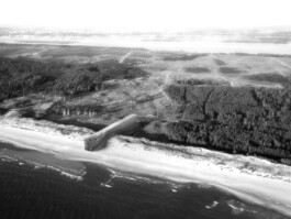 Aerial view of the Windhouse intervention on the Curonian Spit by Jurgis Gečys, 2014