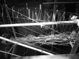 Conceptual site model mapping the landscape of the Curonian Spit with suspended lines and contours, by Jurgis Gečys