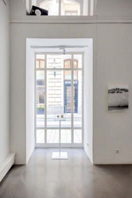 Installation view of The Inceptive Ground, texture volume 01 at Bildraum 01, Vienna, 2022, showing Artifact – Knorr Cube Bouillon, Evolution and The Formation of Ground.