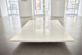 The Memory of the Ground, 2020, sculpture by Jurgis Gečys with video and audio projection, 200 × 145 × 4 cm.