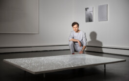 Artist portrait in The Inceptive Ground, texture volume 01 at Bildraum 01, Vienna, 2022, beside The Memory of the Ground.