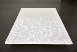 The Memory of the Ground, 2020, by Jurgis Gečys – jesmonite sculpture with projected light revealing the imprinted surface, Chapter 1.